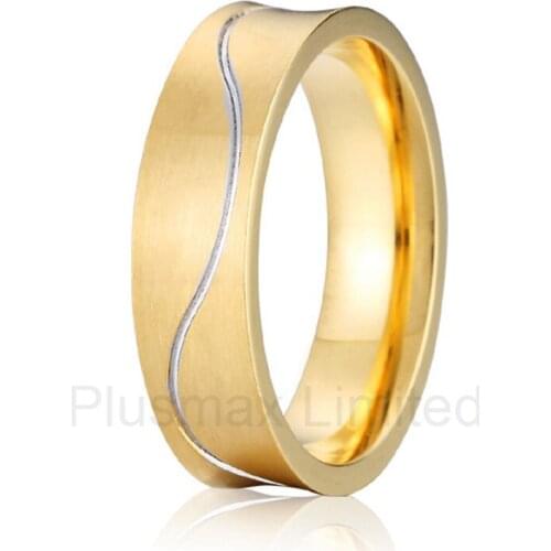 Anel masculino ouro cheap pure titanium jewelry handcrafted unique shape mens wedding band fashion rings