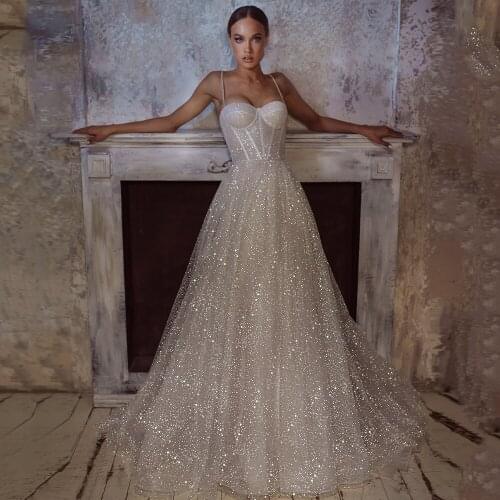 Shiny Sleeveless Wedding Dress 2021 Sweetheart Crystal Belt With Pockets Vestidos De Novia Plus Size Bridal Gowns Custom Made