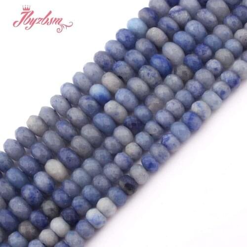 3x6,4x8mm Faceted Rondelle Bead Blue Aventurine Natural Stone Beads For DIY Necklace Bracelets Jewelry Making 15" Free Shipping