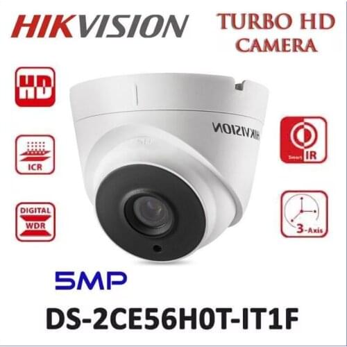 HIKVISION HD 5MP Night Vision Dome Camera DS-2CE56H0T-IT3F TVI/AHD/CVI/CVB Switchable CCTV Security Camera