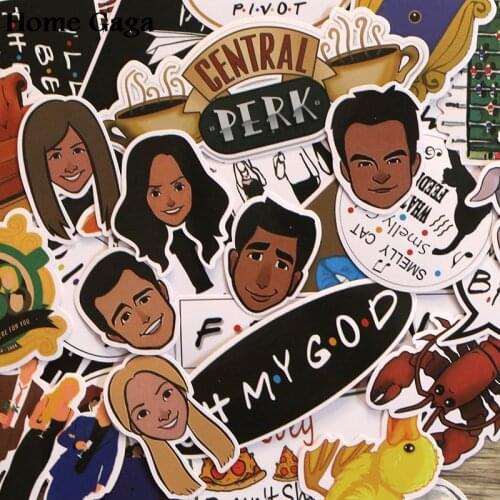 Homegaga 36pcs Friends tv show funny Creative badges DIY decorative stickers Cartoon PC wall notebook phone Home garden D1438