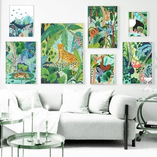 Morocco Cheetah Lion Monkey Forest Nordic Posters And Prints Wall Art Canvas Painting Wall Pictures For Living Room Home Decor