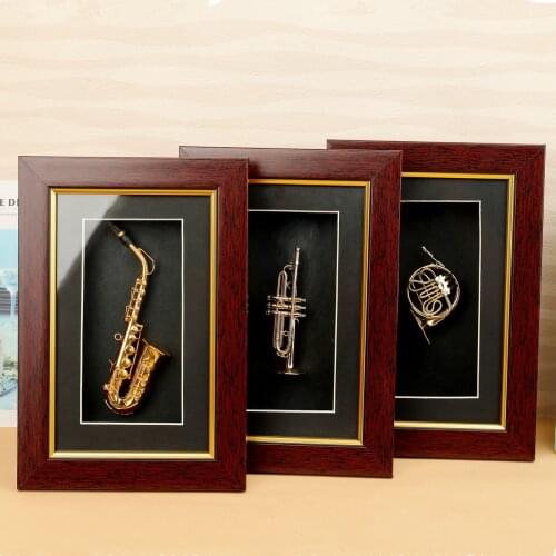 Miniature Saxophone and Trumpet Model Replica Mini Trombone Flute Clarinet Mini Musical Instrument Ornament Gift
