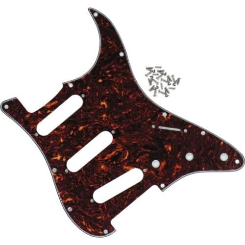 NEW 4Ply Brown Tortoise Shell Standard ST SSS Guitar Pickguard for STD ST Style with Screws