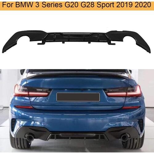 New 3 Series PP Gloss Black Car Rear Bumper Diffuser Lip Spoiler for BMW G20 G28 Sport 2019 2020 Rear Diffuser Lip