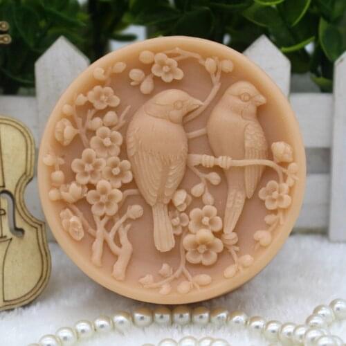 New Product!!1pcs Bird Lover (zx305) Silicone Handmade Soap Mold Crafts DIY Mould