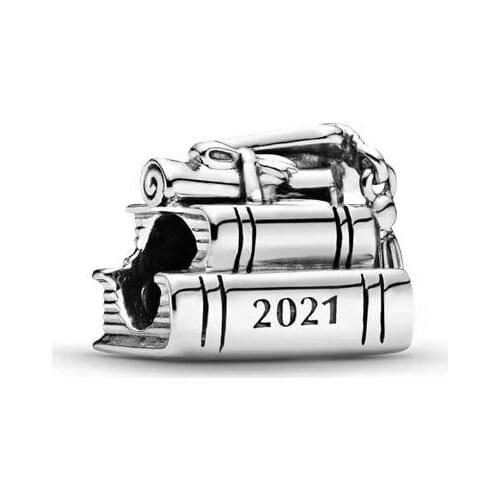 Real 925 Sterling Silver Beads graduation Charm Fit Original Pandora Me Bracelets Bangles Women Jewelry 2021