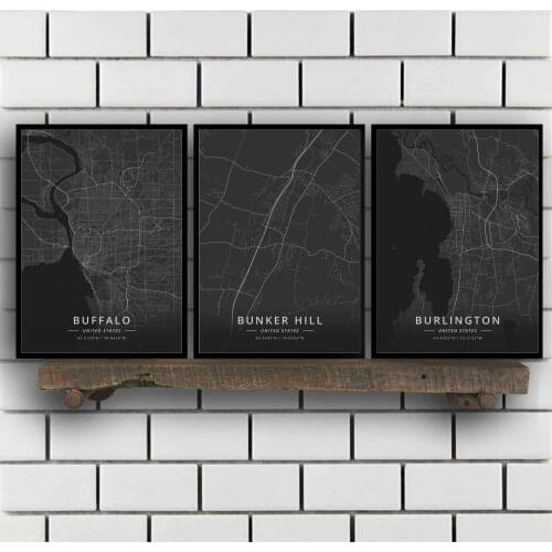 Buffalo Bunker Hill Burlington Casper Charleston Charlotte Cincinnati Cleveland Colorado Chicago United States Poster