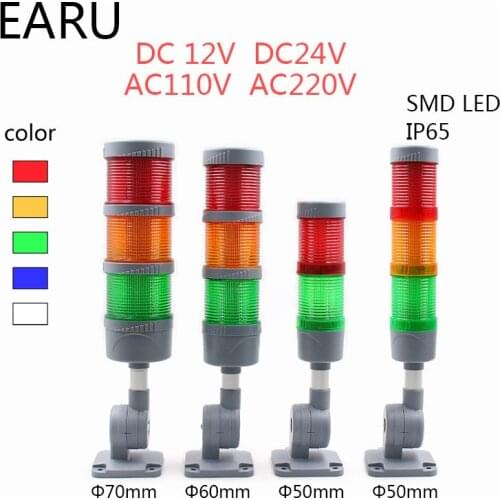 Industrial Stack Light Multi-layer LED Signal Tower Warn Alarm Caution Lamp Light Indicator Machinery Buzzer Flashing Bendable