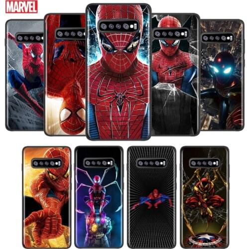 Marvel Spider-Man For Samsung Galaxy Note 20 10 9 8 S21 S10 S10E S9 S8 S7 Ultra Lite Plus Pro Black Soft 5G Phone Case