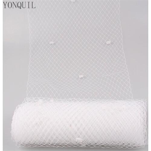 White 5 Yards Per Lot Birdcage Veil With Dot 25CM Width Russian Veiling Netting Wedding Dot Veils Material DIY Hair Accessories