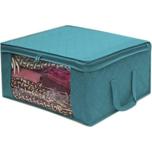 Folding Storage Box Dirty Clothes Collecting Case Non Woven Fabric With Zipper Moisture-proof Toys Quilt Storage Box