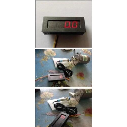 4 Digital Red LED Tachometer RPM Speed Meter+Proximity Switch Sensor NPN 3 Wires