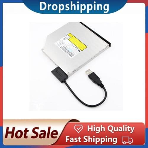 For PC Laptop Notebook USB Adapter PC 6P 7P CD DVD Rom SATA to USB 2.0 Converter Slimline Sata 13 Pin Adapter Drive Cable Hot