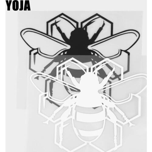 YOJA 16.9×13.4CM Cartoon Animals Resting Bees Honeycomb Vinyl Decal Car Stickers Black/Silver 19C-0275