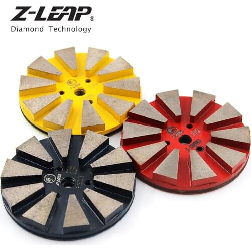 Z-LEAP 4" Diamond Polishing Pad Metal Bond 105mm Concrete Granite Marble Grinding Disc 8mm Thick Dry Wet Use For Floor Polisher