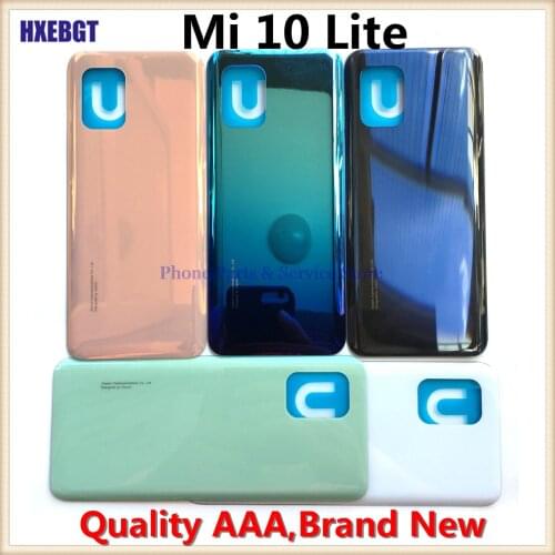 Rear Battery Cover Housing Door For Xiaomi Mi 10 Lite Mi10Lite 5G Back Cover Chassis + Adhesive Sticker Repair Parts
