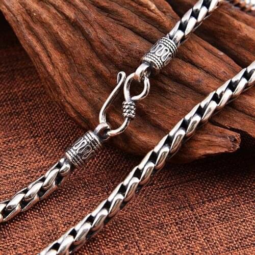 100% Solid S925 Sterling Silver knit Rope Chains Necklace For Mens Womens Fine Jewelry Hot sale Men Woven Chain 5mm Fine Jewelry
