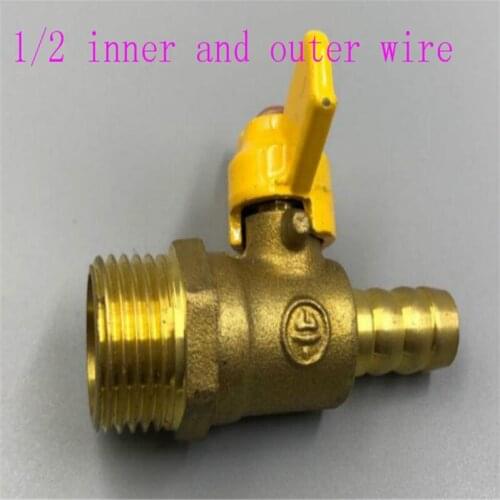 4 points gas butterfly handle gas nozzle brass ball valve inner wire outer wire