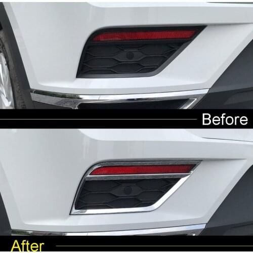 Car-Styling Accessories ABS Chrome Rear Tail Fog Light Lamp Cover Trim Foglight Cover For VW Volkswagen T-ROC 2017 2018 2019