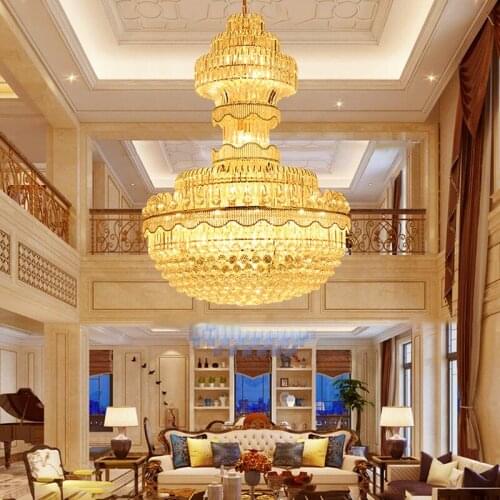 American Crystal Chandelier LED Lights Modern Crystal Chandeliers Lighting Fixture Luxury Big Long Home Indoor Lighting New