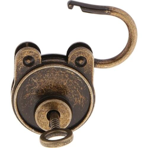 Bronze Zinc Alloy Mini Padlocks Key Lock Hasps for Cabinet Door Jewelry Box