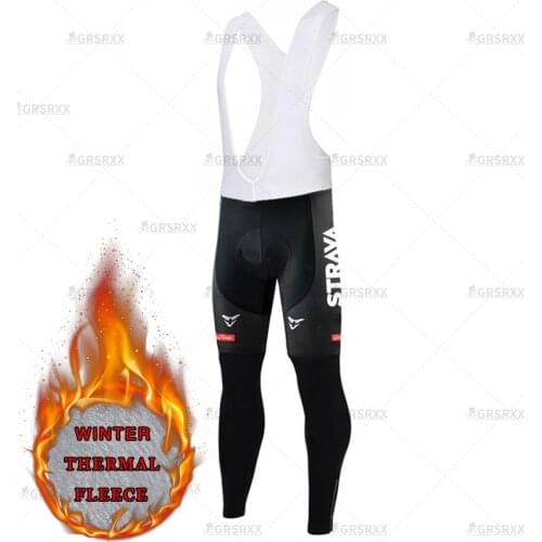 STRAVA Winter Cycling Bib Pants Thermal Keep Warm Cycling Pants For Men Mountain Bike Windproof Trousers With 5D Gel Padded