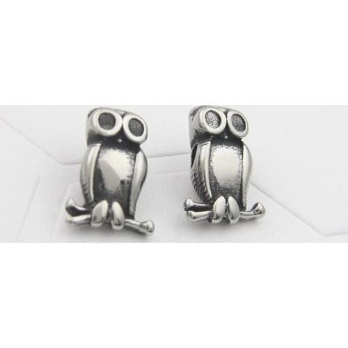 316l Stainless Steel Owl Bead Accessories 2mm Metal Spacer Charms Beads DIY Beaded Bracelet For Jewelry Making