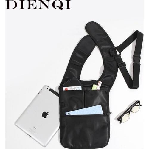 DIENQI Thin Nylon Bags for Men iPad Pocket Belt Man Black Chest Rig Tactical Sling Phone Bag Purse Holster Personal Waist Pauch