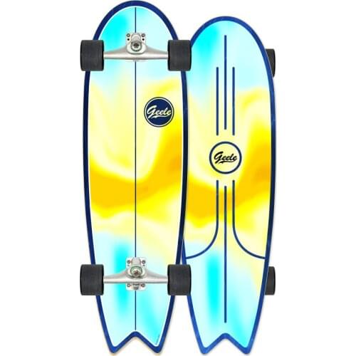 Geele 33 Inch Land Surfboard CX4 Swallowtail Skateboard Free Kicking for Adult Beginner Ski Practice