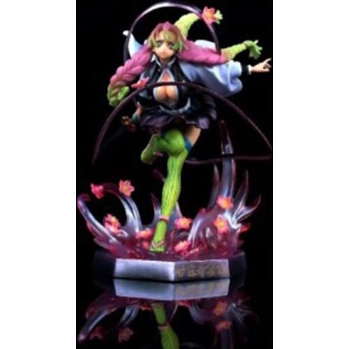 21cm Demon Slayer Kanroji Mitsuri Anime Action Figure Scene Statue Sexy Girls PVC Model Dolls Memorial Gifts Toys for Gifts