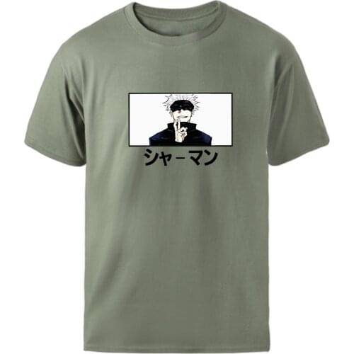 Oversized T-shirt Man Jujutsu Kaisen Anime Short Sleeve Casual Loose Tops 2021 Homme Summer New Trendy Tees O-Neck Tshirt