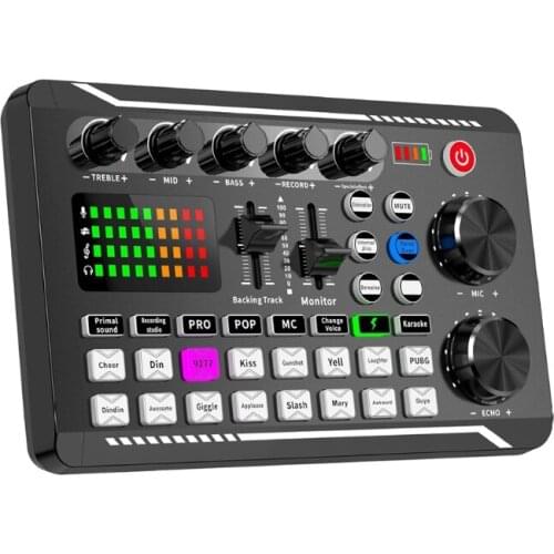 Interface F998 Sound Card 3.5mm Microphone Webcast Live Usb Sound Card For PC Phone Computer ABCD