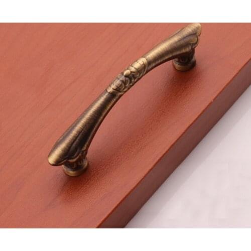 Exquisite Design European Antique Cabinet Drawer Wardrobe Cabinets Departments Handle Solid Brass (C.C.:64mm L:86mm)