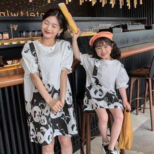 Summer Mommy and me clothes Winter 2021 Animal Print Dress Mother Daughter Dresses Parent Girls Child Outfits