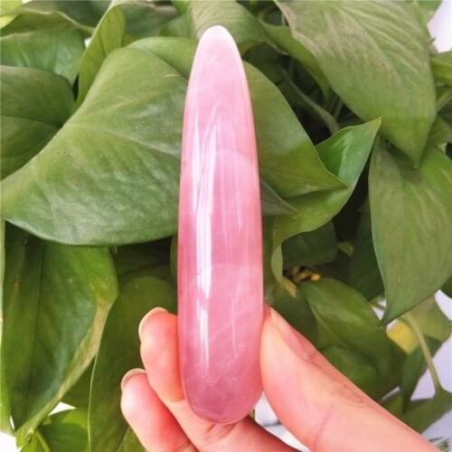10CM Natural Rose Quartz Massage Stick Beauty Instrument Pink Crystal Polishing Facial Care Roller Skin Beauty Bar