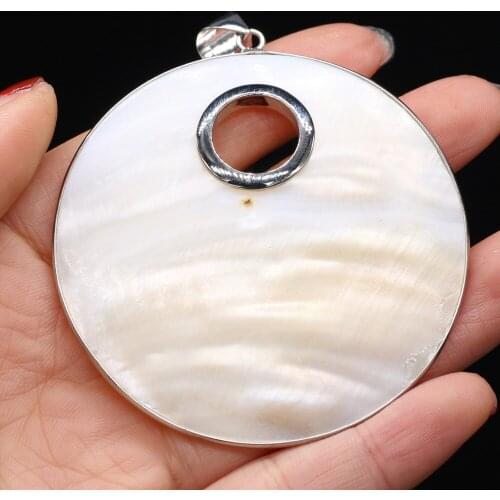 Natural White Mother-of-pearl Shell Pendants Round High Quality Shell for DIY Tribe Necklace Earrings Jewelry Making