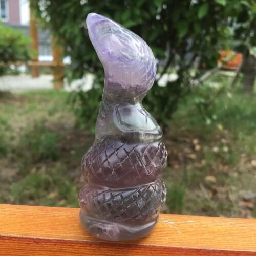 Natural Fluorite Crystal Colorful Snake quartz pendant hand carved gemstones for gift