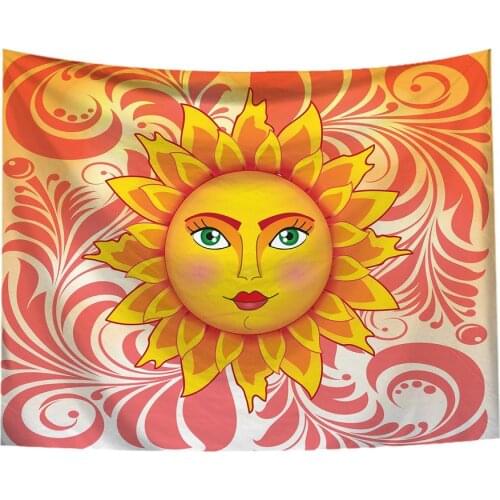 New Sun Tapestry Psychedelic Retro Sun God Vines Floral Wall Hanging Tapestry Family Home Decoration 150*x30cm
