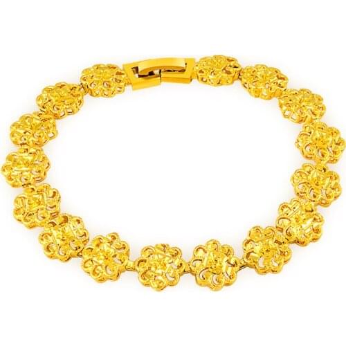 New Gold-Plated Flower Bracelet 18k Gold-Plated Bracelet