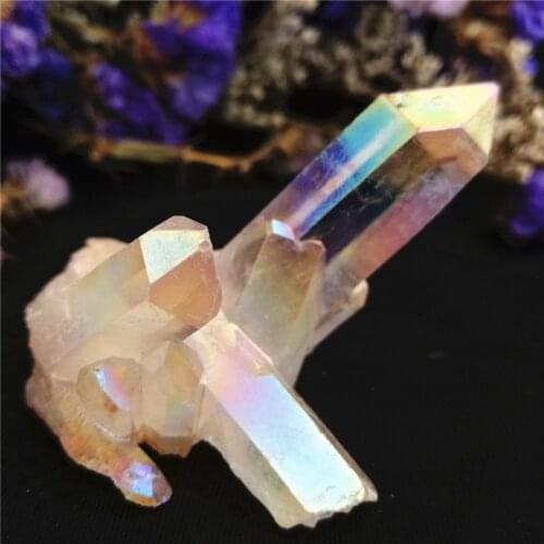 Wholesale Free Shipping White Angel Aura Crystal Stones Decoration Natural Stones And Minerals Healing Quartz Crystal Cluster
