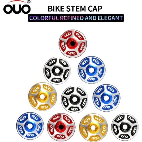 OUO 2pcs Adjustable Stem Cap CNC MTB Road Bike Bowl Cover 28.6mm Fork Tube Headset Cap Bicycle Pieces