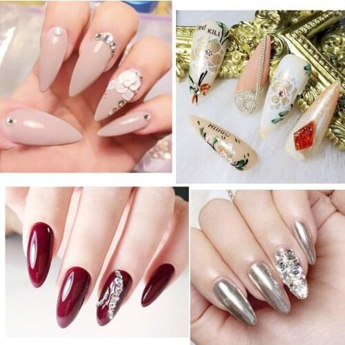 Nail Plate Super Thin Traceless Almond Nail Plate Free Grinding Extend Dual Purpose Waterdrop Half & full Paste Nail Slice Women