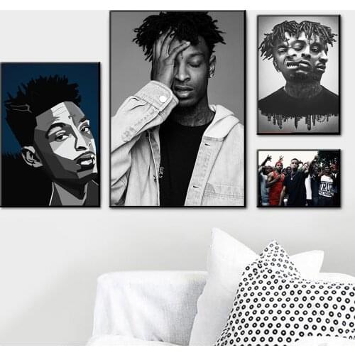 21 Savage Poster Rap Music Star Hip Hop Rapper Canvas Painting Posters and Prints Art Wall Pictures Living Room Home Decor