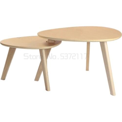 Simple office triangle solid wood tea table combination bedroom bay window sitting on the floor tea table sofa side table