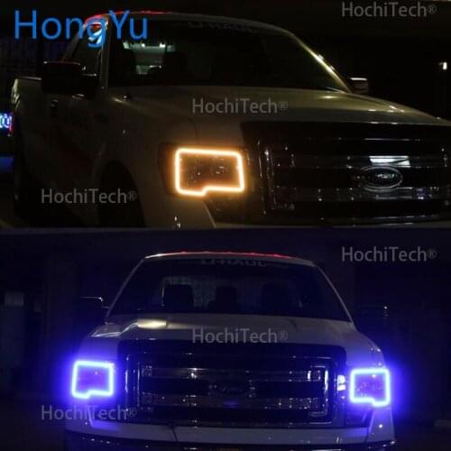 For Ford F-150 F150 2009 2010 2011 2012 2013 2014 RGB Multi Color LED Angel Eyes Halo Rings Kit