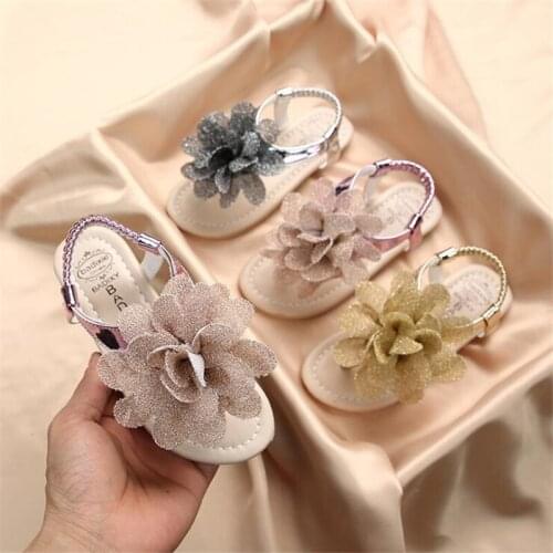 Girls Sandals Kids Cool Slippers Thong Flats sandalias Summer New Bohemia Flowers Baby Fashion Soft Students Shoes