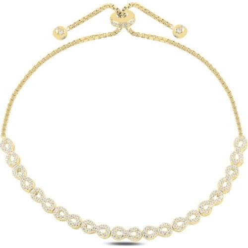 Silver 925 Sterling Infinity Zircon Cubic Zirconia Elevator Bracelet