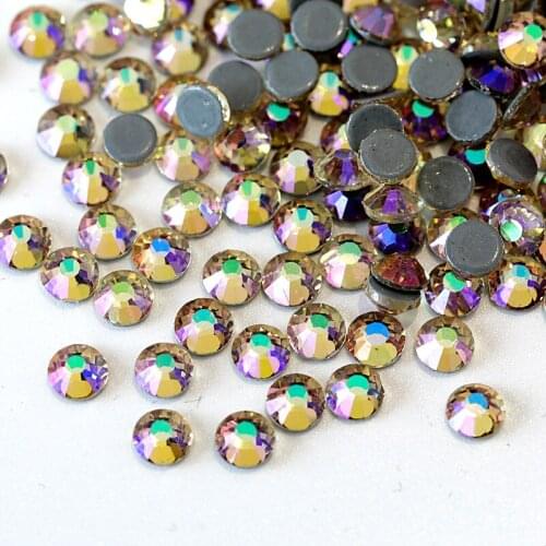 High-Quality Glass Strass Transparent Amethyst Hot Fix Rhinestones Flatback Crystal Diamond Hotfix Rhinestone For Clothes B1014