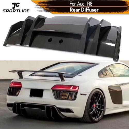 Dry Carbon Rear Bumper Diffuser Lip Spoiler for Audi R8 V8 V10 2016 - 2018 Car Rear Bumper Diffuser Lip Chin Spoiler Splitters